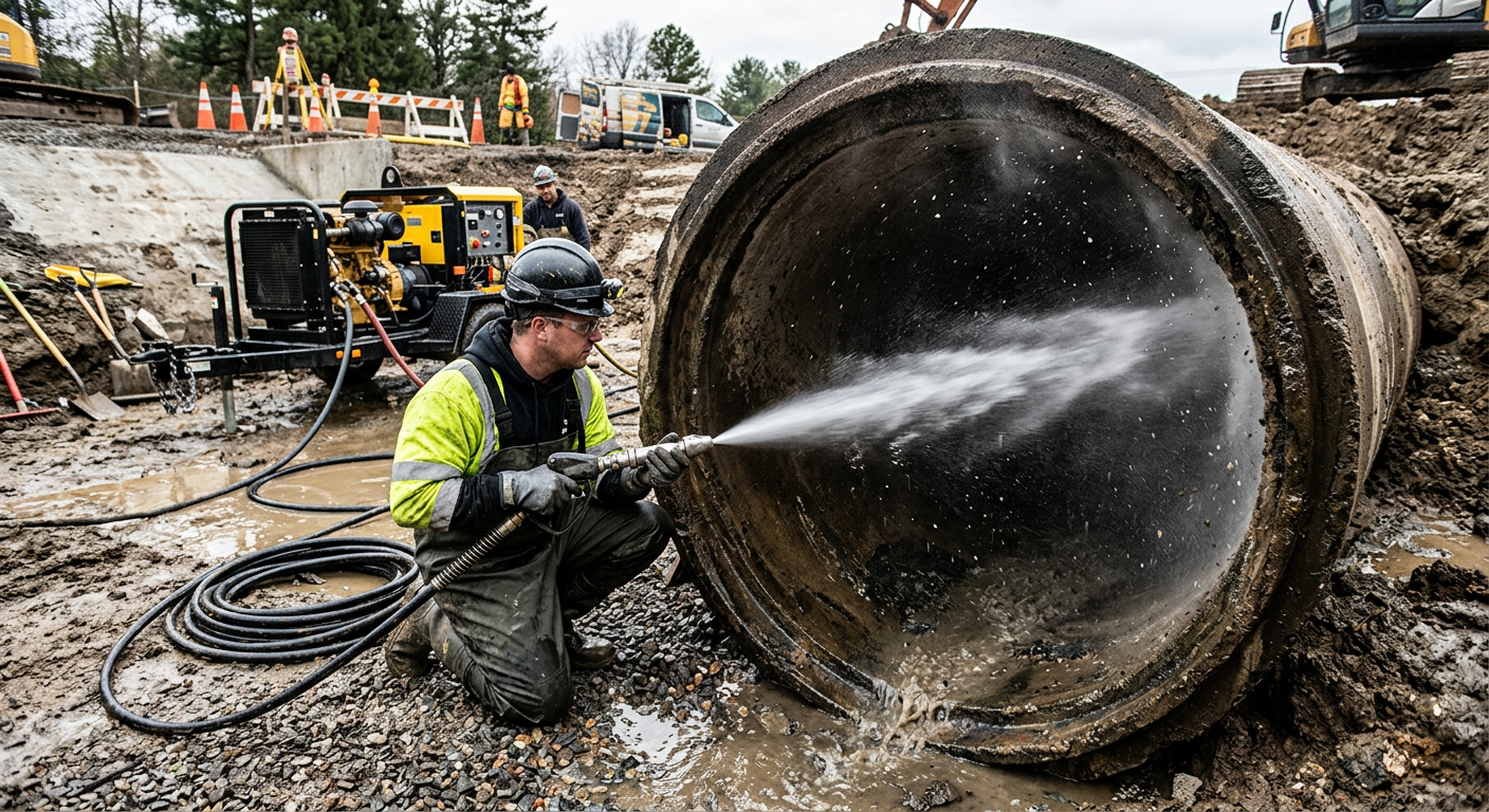Hydrocurage haute pression pour débouchage de canalisation à Maisons-Alfort
