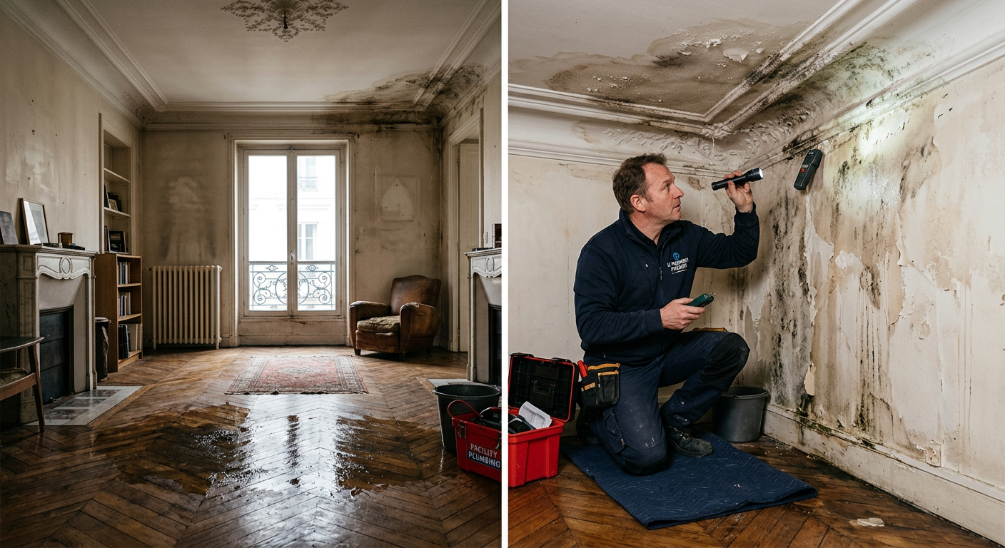 Intervention urgente dégât des eaux dans un appartement à Maisons-Alfort